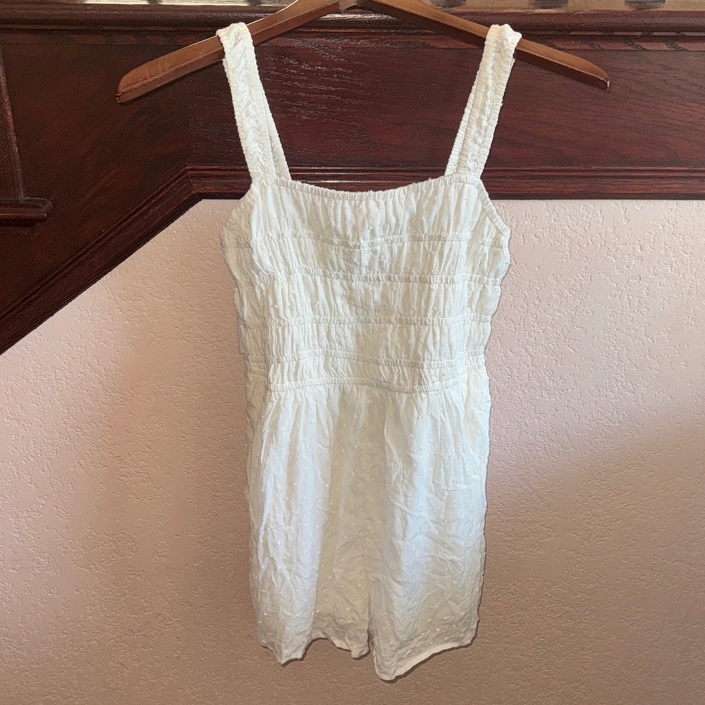 RSQ Women’s Size Small White Cream Sleeveless Polka Dot Boho Summer Romper Oufit